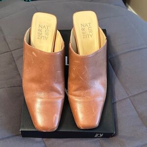 Naturalizer Tan Leather Mules